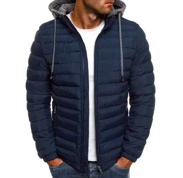 2024 Autumn And Winter Male Loose Overcoat Clothing Outdoor Casual Sportswear Fashion Streetwear Style Hooded Warm Zipper Jacket - Image 3
