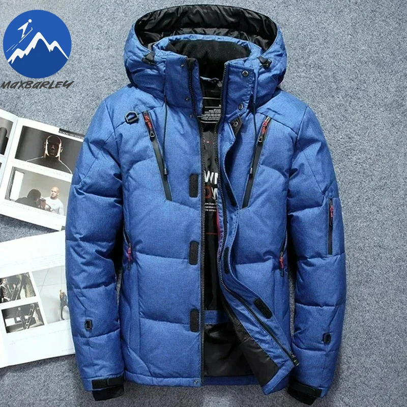 -20 Degree Winter Men White Duck Down Jacket Thick Warm Snow Coat Male Hood Windbreaker Down Parkas Outerwear Sportswear Puffer - Image 3