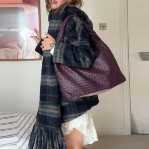 Women's Knitted Sweater Vintage Outwear Plaid Crew Neck Tops Buttons Pockets Fringe Scarf Knitwear Autumn New Chic Woman Clothes