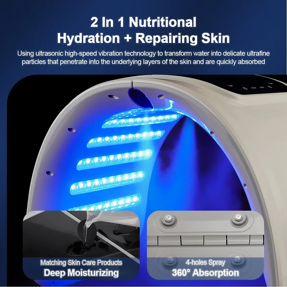 7 Colors LED Photon Machine With Nano Spray Face Body Mask Salon SPA Home Skin Rejuvenation Acne Skin Moisturizing Beauty Care - Image 5