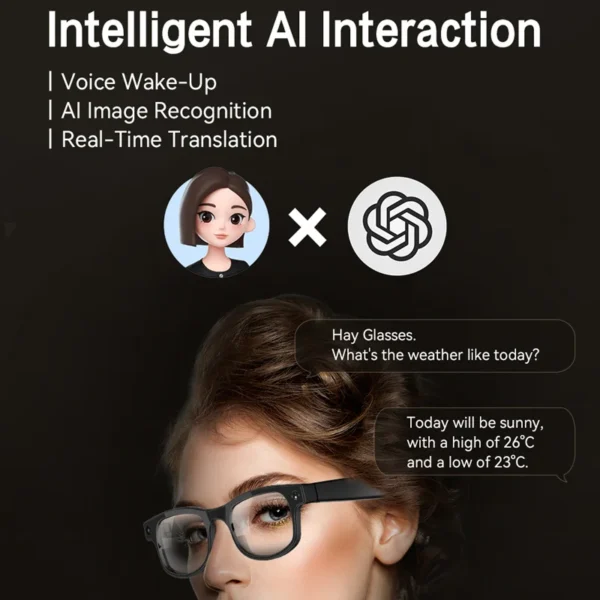 Xiaomi 6K AI Smart Glasses 800W Pixel Camera Bluetooth HD Call Voice Assistant Stereo Music Player Translate Photochromic Glasse - Image 4