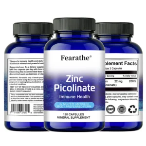 Fearathe Zinc Picolinate, Immune Health, 22 Mg, Antioxidant, Immune Health, Highly Absorbable Zinc Supplement
