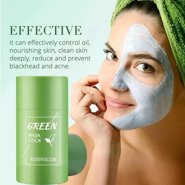 Green Tea Mask Stick Purifying Clay Oil Control Cleansing Mask Smear Acne Moisturizing Deep Cleansing Mask Skincare - Image 4