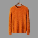 100% Australian Wool classic Twisted Flower Sweater Men Premium Pullover Autumn Winter thickened Warm High-End Leisure Knitwear