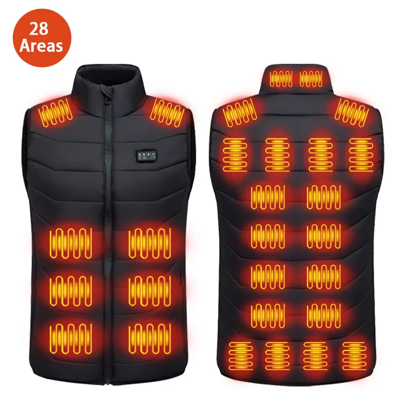 28Areas Intelligent Heating Vest for Men Women USB Smart Electric Sleeveless Jacket Self-heating Clothes Winter Warm Padded Coat - Image 6