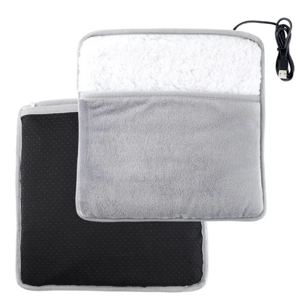 Winter Universal Electric Foot Heating Pad USB Charging Washable Household Foot Warmer Heater Soft Plush Foot Warming Mat 29cm - Image 4