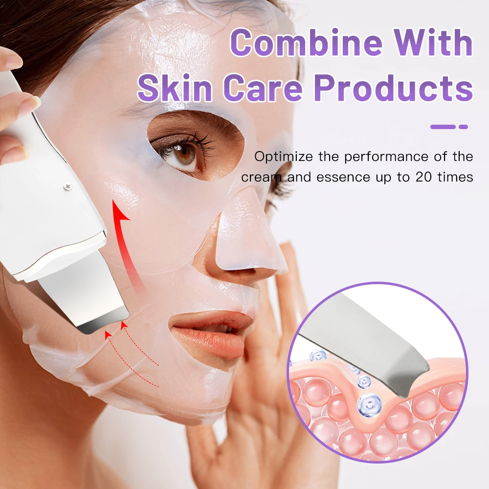Electric Ultrasonic Skin Scrubber Vibration Face Spatula Peeling Blackhead Remover Facial Lifting Cleansing Ultrasonic Skin Care - Image 5