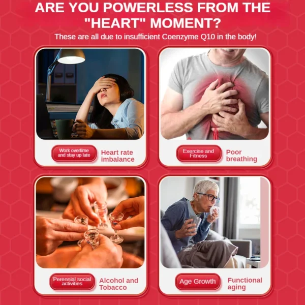 COQ10 Capsules 400mg Coenzyme Q10 Provides Energy To Support Joint Health Promotes Cardiovascular Health Heart - Image 4