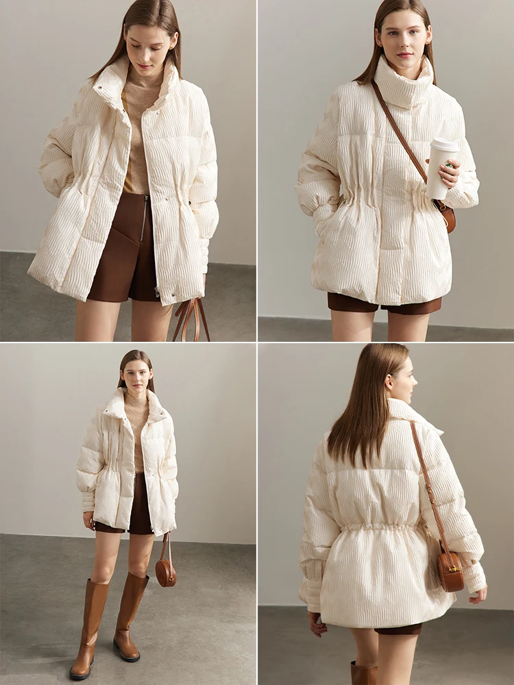 AMII Minimalist Duck Down Puffer Coat Women Winter 2025 Lightweight Stand Collar Lapel Warm Outerwear New Jackets 12344052 - Image 3