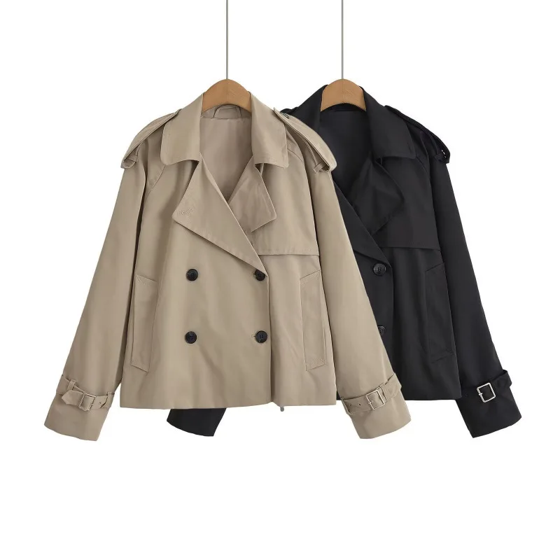 Solid Loose Leisure Women Jacket 2025Autumn Double-Breasted Jackets for Women Coat Women Casual New Outerwear