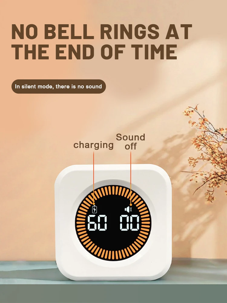 Hexagon Visual Flip Timer for kids Digital Study Pomodoro Cooking Timers Silent timing Magnetic Smart Productivity Kitchen Time - Image 4
