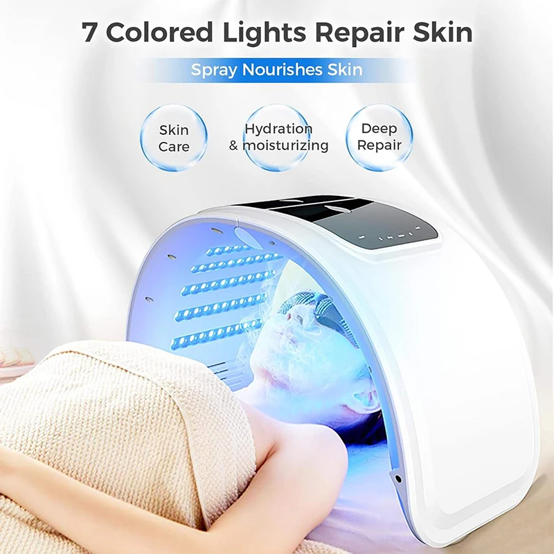 7 Colors LED Photon Machine With Nano Spray Face Body Mask Salon SPA Home Skin Rejuvenation Acne Skin Moisturizing Beauty Care - Image 2