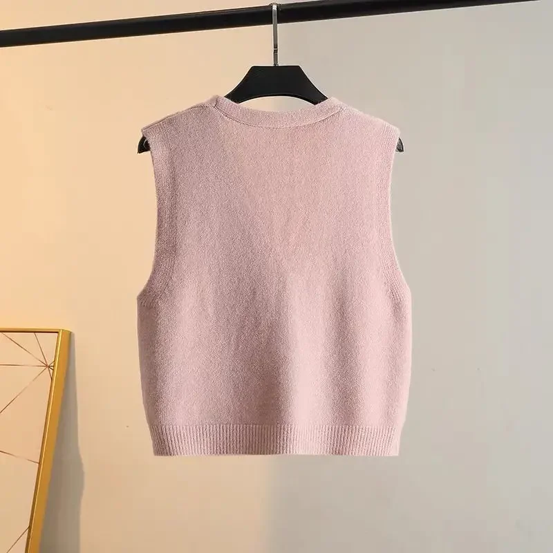 Spring and Autumn Knitted vest cardigan for women layered V-neck camisole slim fit sweater jacket for women sweater - Image 6