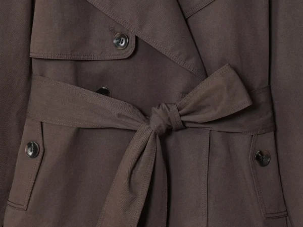 ETJ Autumn 2025 new collection women's British style lapel double-breasted Maillard color belt casual trench coat - Image 4