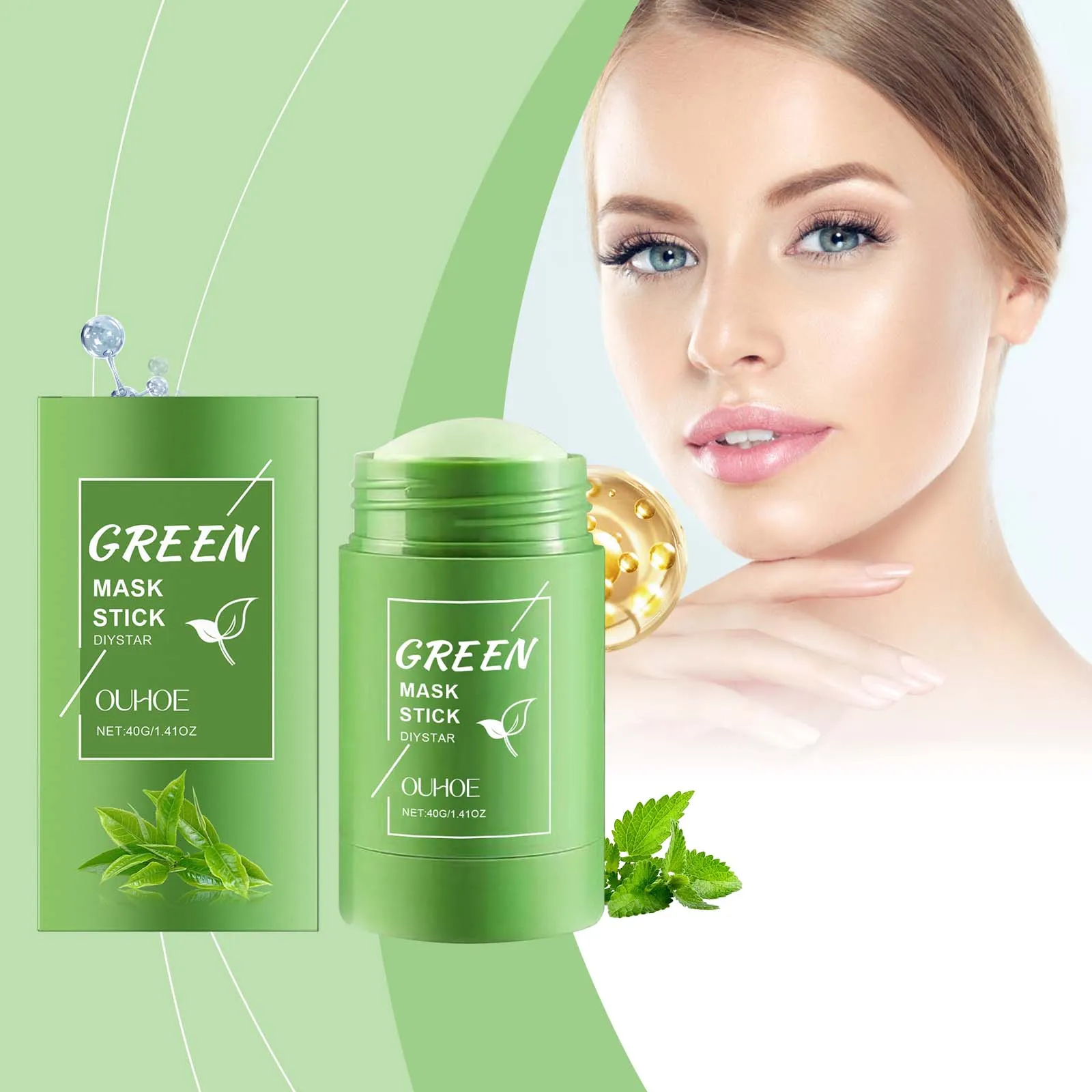 Green Clay Mask Stick – Deep Cleansing for Oily & Acne-Prone Skin – 40g/1.41oz - Image 4