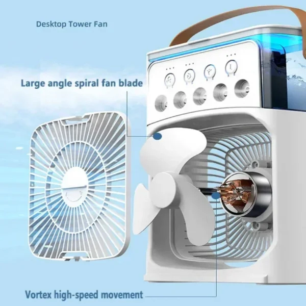 3 In 1 Fan AIr Conditioner Household Small Air Cooler LED Night Light Portable Humidifier Air Adjustment Fan Office Home Fan New - Image 4