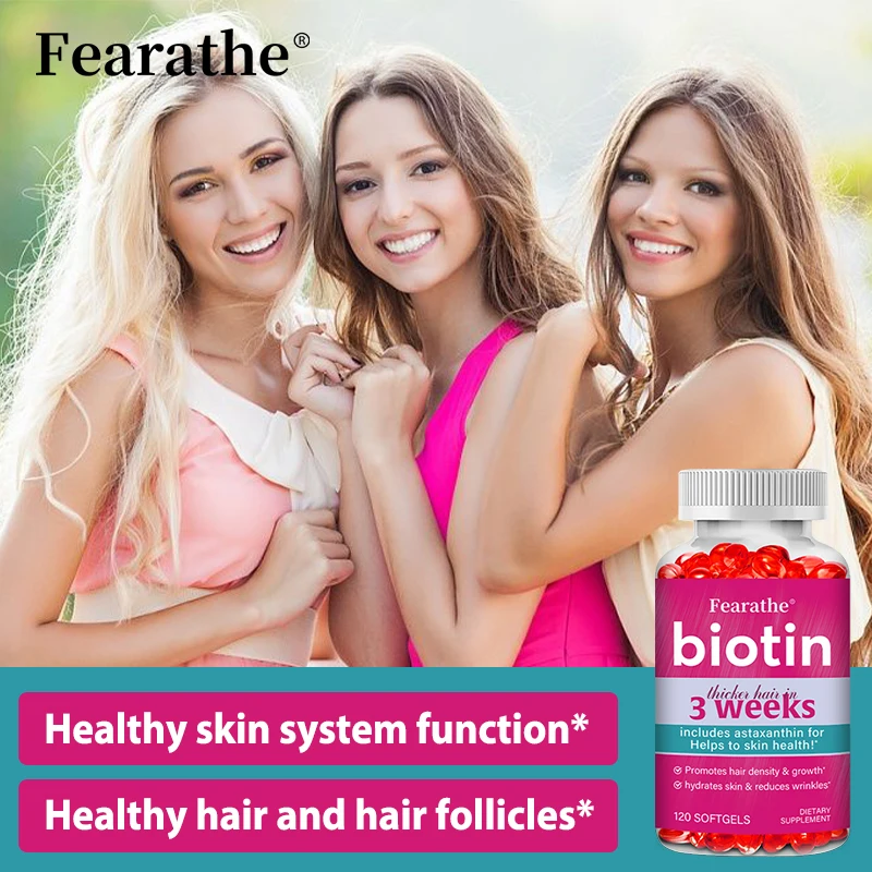Biotin Supplement - Contains Astaxanthin To Promote Hair Growth, Hydrate Skin, Reduce Wrinkles, and Promote Healthy Skin - Image 6