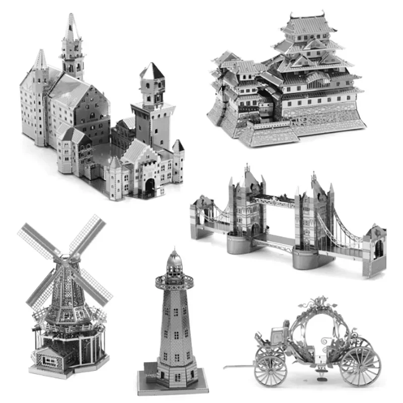 Architecture Plane 3D Metal Puzzle Model Kit DIY Laser Cut Puzzles Jigsaw Toy For Children - Image 2
