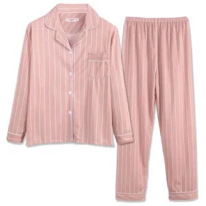 Women's Pajamas New Autumn Spring Long Sleeve Sleepwear Set Striped cartoon pyjama Woman Home Nightwear Set Cardigan Plus Size