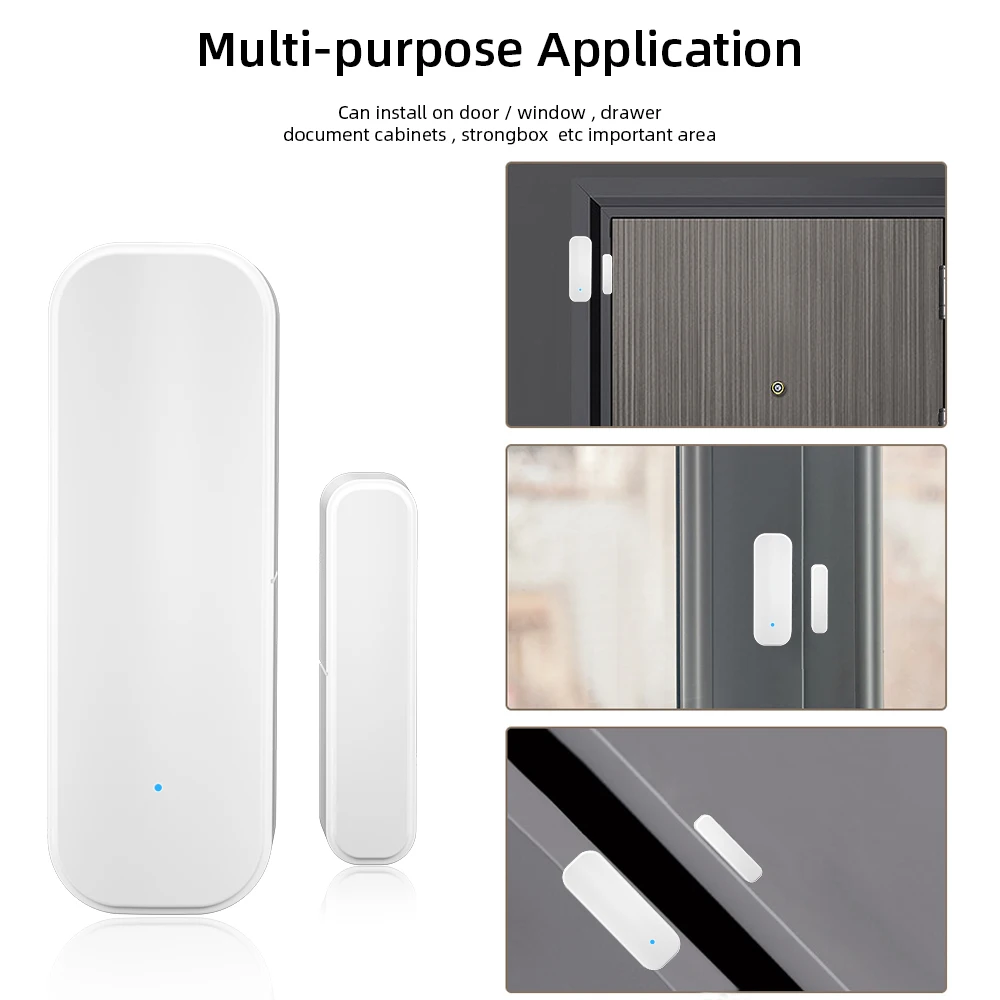 WiFi or Zigbee Window Door Sensor With AAA Battery Smart Home Security Alarm System Voice Control Via Alexa Google Home Smart - Image 5