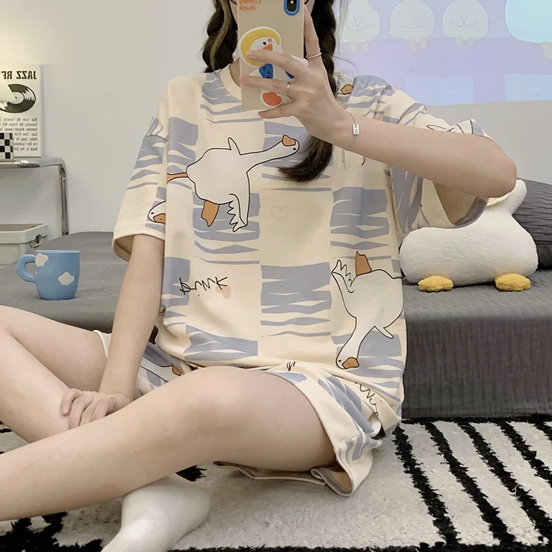 New Pajamas Female Summer Large Size Short-Sleeved Homewear Suit Korean Version of the Student Sweet and Lovely Ladies Homewear - Image 6