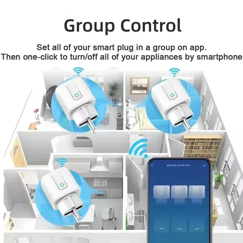 Tuya Smart WiFi/Zigbee Plug Socket EU Outlet 16A/20A with Power Monitoring Timer Function Voice Control Alexa Google Home Alice - Image 3