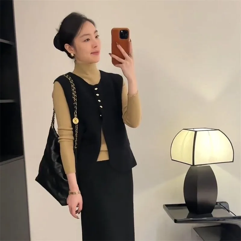 Korean Knitted Vest Women's Spring and Autumn New Collection Shoulder Sweater Slim and Versatile Stylish Jacket Top - Image 5
