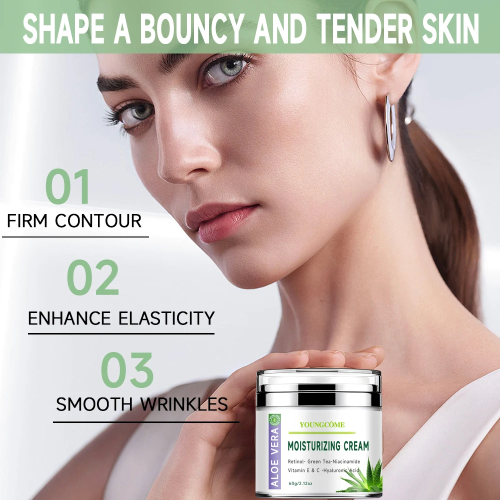 Aloe Vera Soothing, Deep Moisturizing, Multi-Functional Mild Formula Free of Alcohol, Mineral Oil,Anti-Aging Moisturizing Cream - Image 4