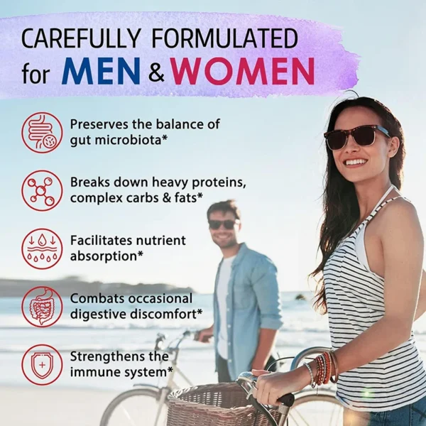 Probiotics + Prebiotics + Digestive Enzymes - Improves Digestion and Immunity, Relieves Constipation, Supports Intestinal Health - Image 3