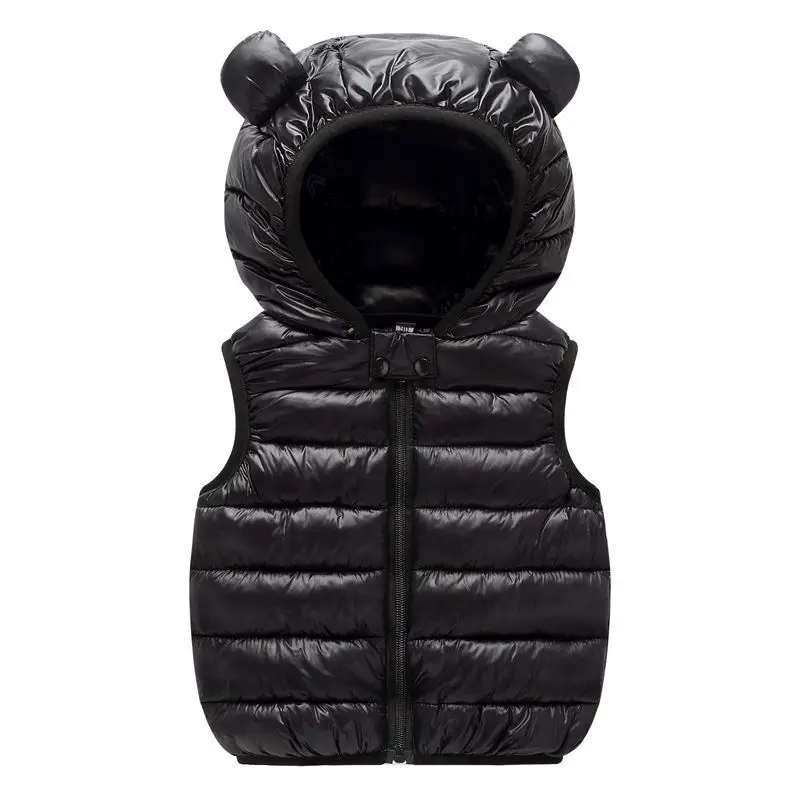 New Baby Boys Girls Warm Down Vest Autumn Winter Cotton Waistcoat With Ears Kids Outerwear Children Clothing Hooded Jacket Vests - Image 3
