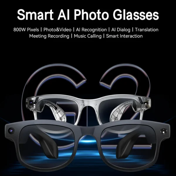 Xiaomi 6K AI Smart Glasses 800W Pixel Camera Bluetooth HD Call Voice Assistant Stereo Music Player Translate Photochromic Glasse - Image 2