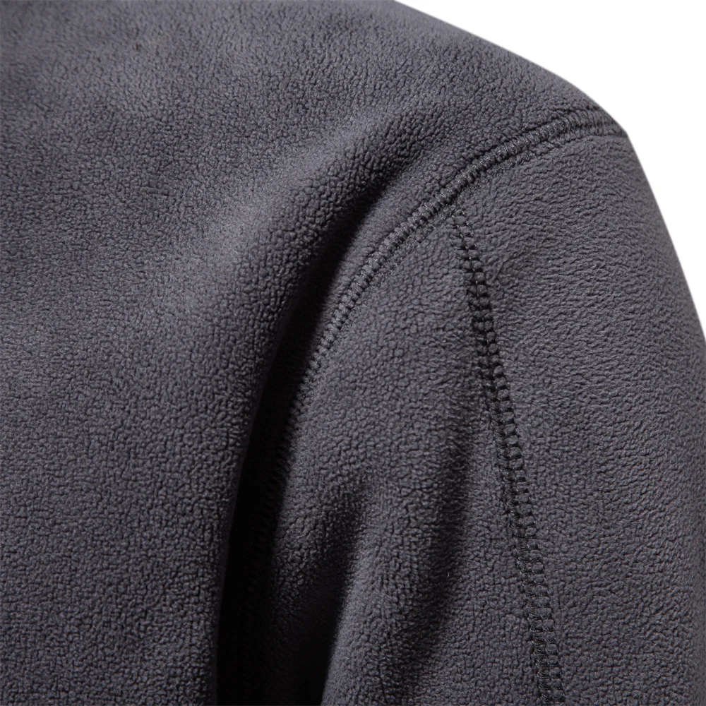 AIOPESON Brand Quality Thicken Warm Fleece Jacket for Men Zipper Neck Pullover Men's Sweatshirt Soft Shell Mens Jacket - Image 5