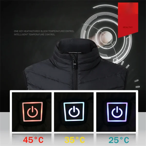 21 Zone Heated Vest Men's Jacket Heated Winter Women's Electric USB Heater Jacket Hunting Vest Winter Heated Jacket Coat M-4XL - Image 2