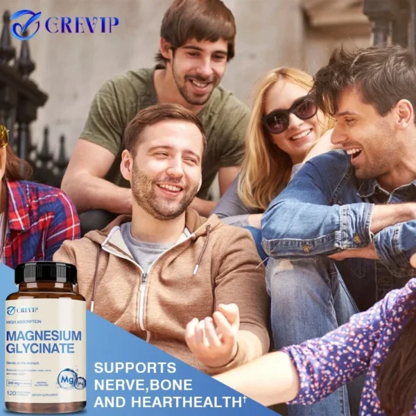Magnesium Glycinate 200mg - Helps with Stress, Muscle, Sleep, Joints, Bones, Immune and Cardiovascular HealthSupplements - Image 6