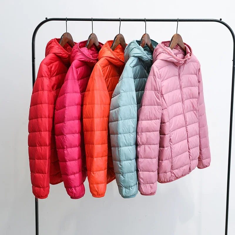 Women's Fashion Hooded Short Puffer Jackets 2025 New Spring Winter 90% White Duck Down Lightweight Packable female Warm Parka - Image 6