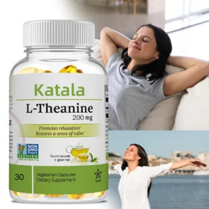 Natural L-Theanine Capsules 200 Mg, Stress Relief, Mood Supplement