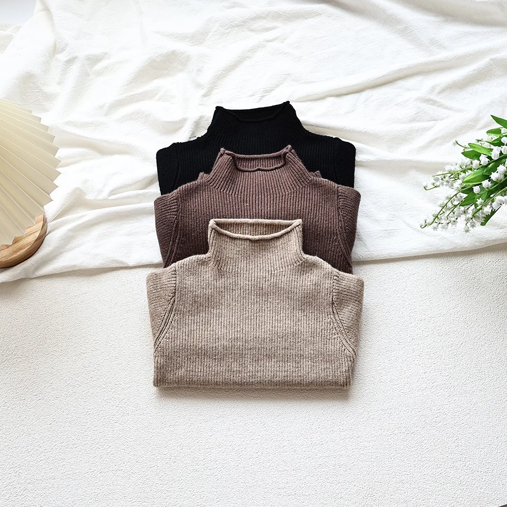 MILANCEL Autumn New Kids Sweaters Turtleneck Boys Pullover Boys Knitwear Girls Base Sweater - Image 2