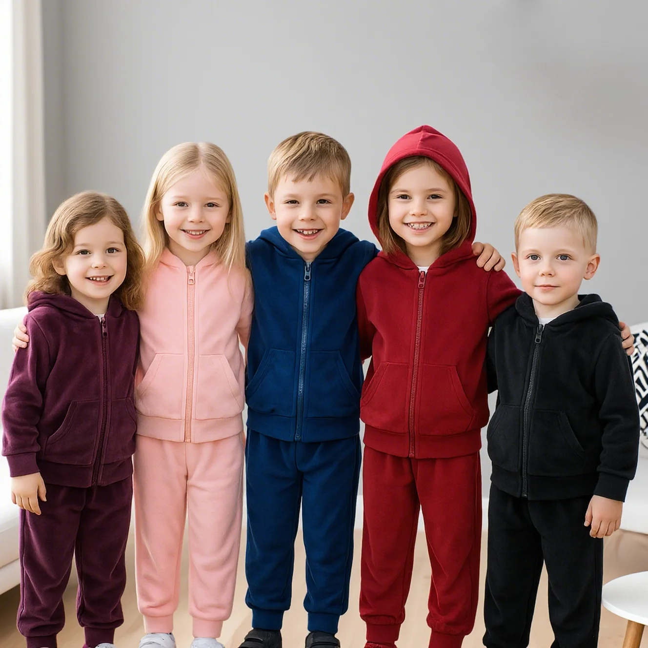 2025 Winter Kids Boys Girls Hoodies Velvet Suit Clothes Toddler Tracksuit Loosen Sweatshirt+Pants Sets Children Sports Outfits