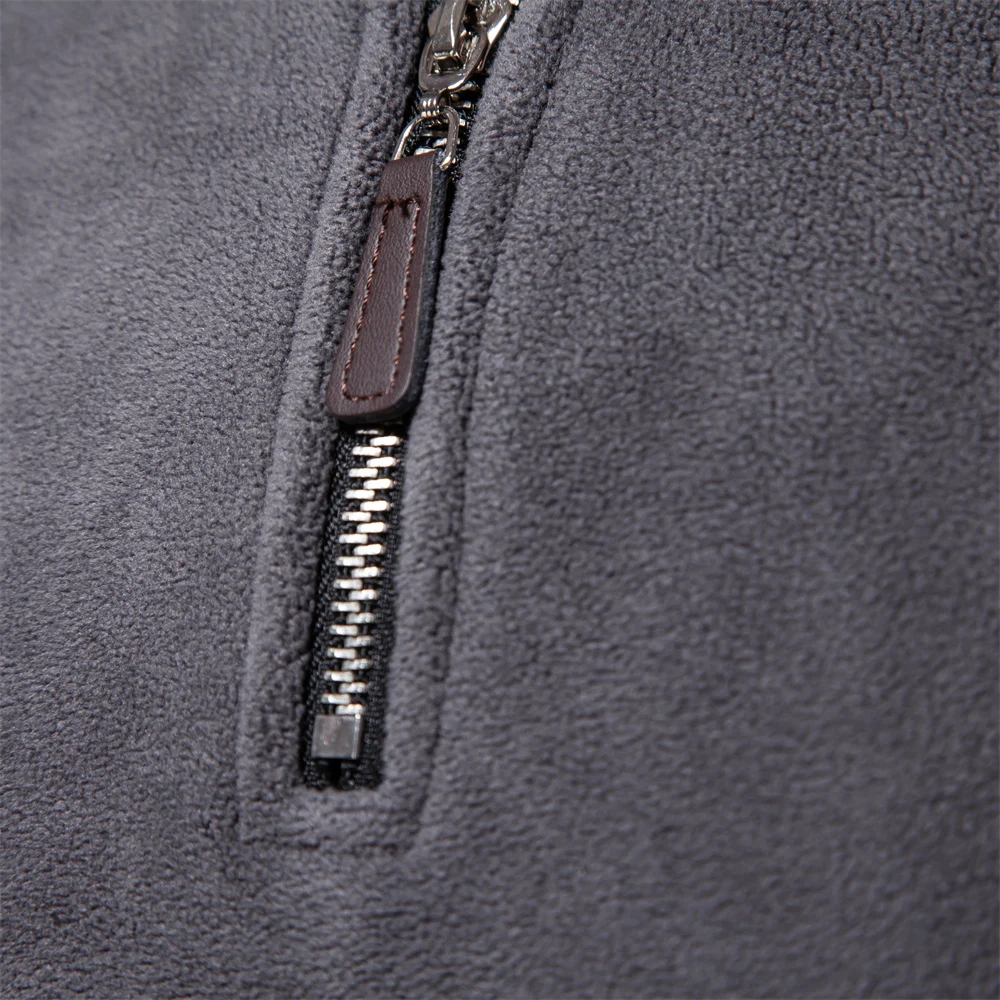 AIOPESON Brand Quality Thicken Warm Fleece Jacket for Men Zipper Neck Pullover Men's Sweatshirt Soft Shell Mens Jacket - Image 4