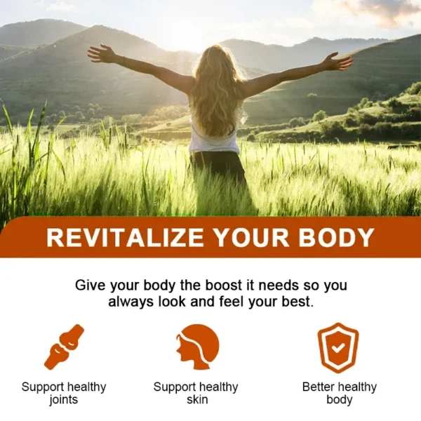 Hydrolyzed Collagen Peptides + Vitamin C, Types I & III Support Healthy Hair, Skin, Nails, Joints & Bones Boosts Immunity - Image 6
