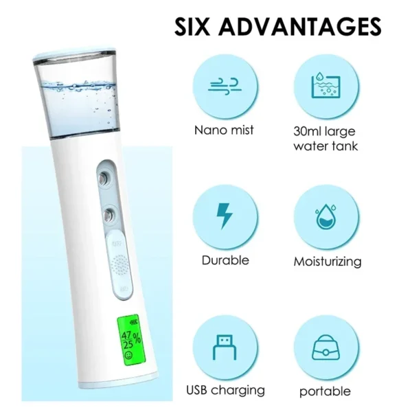 Nano Facial Steamer Mini Portable Humidifier Nano Mister Facial Steamer Beauty Spray Hydrating Apparatus Cold Spray Apparatus - Image 2
