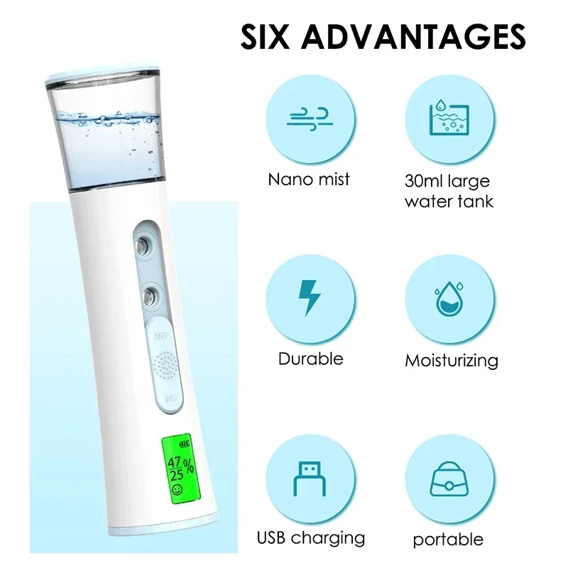 Nano Facial Steamer Mini Portable Humidifier Nano Mister Facial Steamer Beauty Spray Hydrating Apparatus Cold Spray Apparatus - Image 2