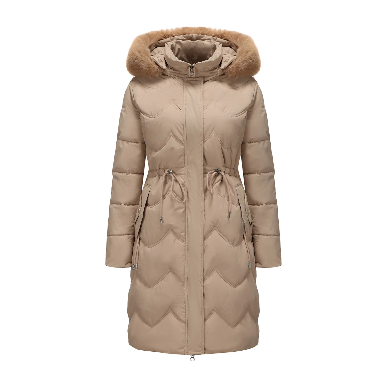 Women's Winter Down Jackets Coats Woman Clothes Large Size Fur Collar Mid Length Outerwears Padding Puffer Jacket Parkas HWY273 - Image 5