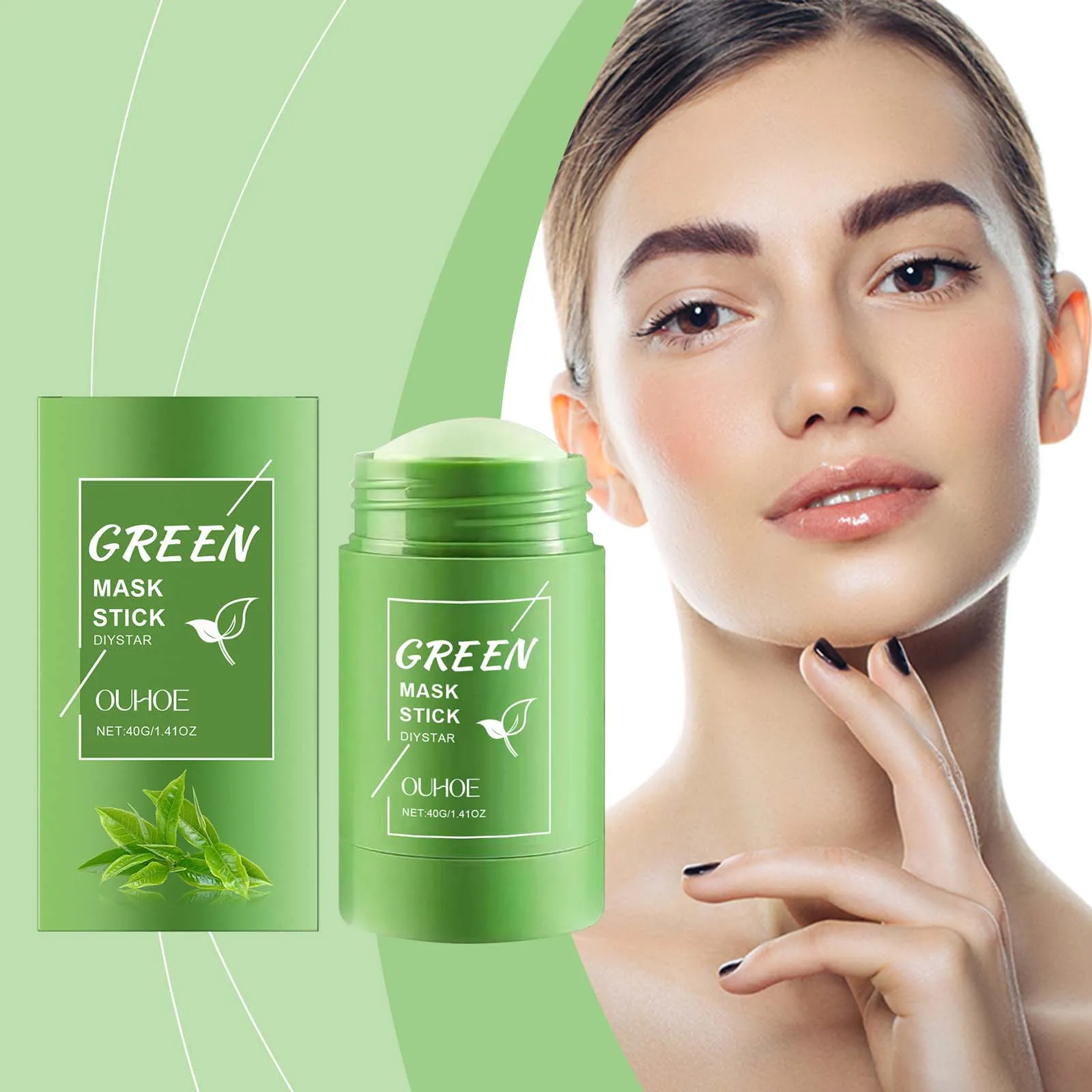 Green Clay Mask Stick – Deep Cleansing for Oily & Acne-Prone Skin – 40g/1.41oz - Image 6