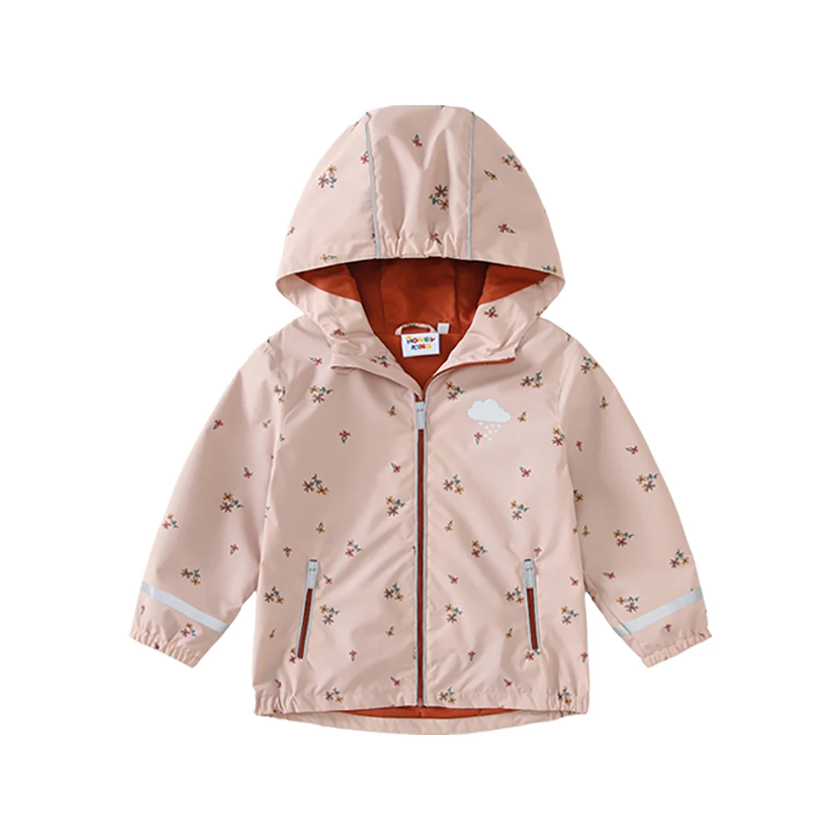HONEYKING Softshell Jacket For Kids Waterproof Hooded Fleece Outerwear For Baby Toddler Rain Coats Children's Clothing For Girl - Image 2