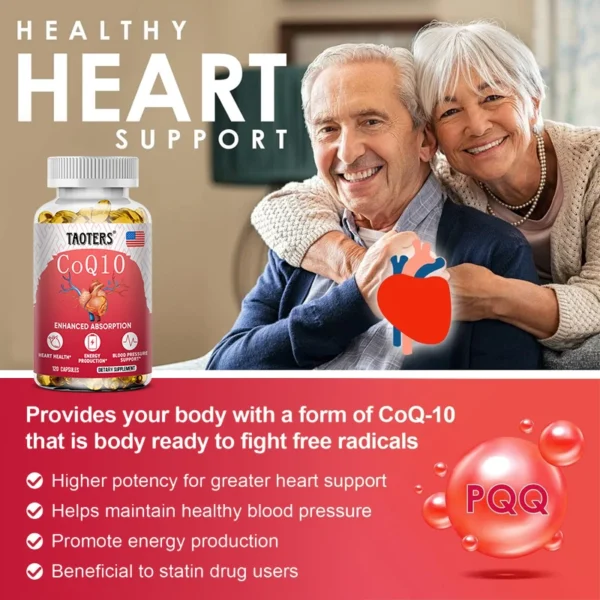COQ10 Capsules 400mg Coenzyme Q10 Provides Energy To Support Joint Health Promotes Cardiovascular Health Heart - Image 5
