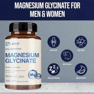 Magnesium Glycinate 200mg - Helps with Stress, Muscle, Sleep, Joints, Bones, Immune and Cardiovascular HealthSupplements