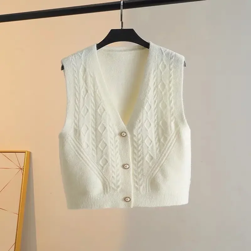 Spring and Autumn Knitted vest cardigan for women layered V-neck camisole slim fit sweater jacket for women sweater - Image 4