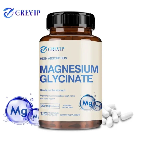 Magnesium Glycinate 200mg - Helps with Stress, Muscle, Sleep, Joints, Bones, Immune and Cardiovascular HealthSupplements - Image 2