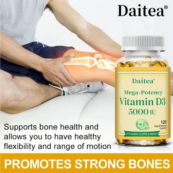 High Potency Vitamin D3 50000 IU - Helps Muscle Nerve Health Support Bone Density Teeth and Skin Heart Health Gluten Free - Image 4